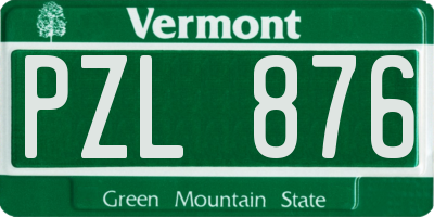 VT license plate PZL876