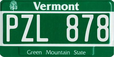 VT license plate PZL878