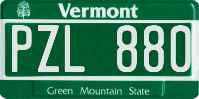 VT license plate PZL880