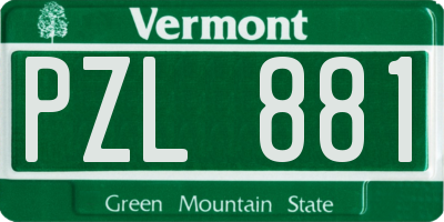 VT license plate PZL881
