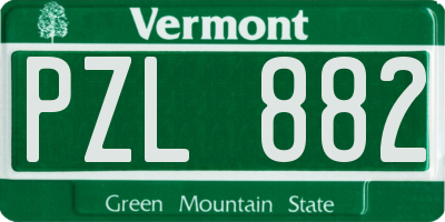VT license plate PZL882