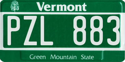VT license plate PZL883