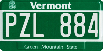VT license plate PZL884