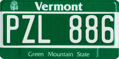 VT license plate PZL886