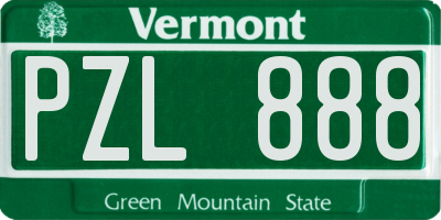 VT license plate PZL888