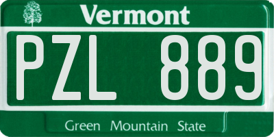 VT license plate PZL889