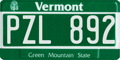 VT license plate PZL892
