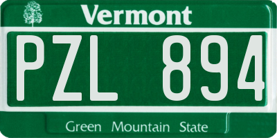 VT license plate PZL894
