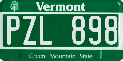 VT license plate PZL898