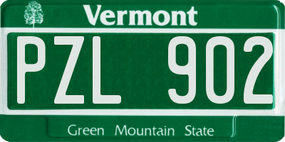 VT license plate PZL902