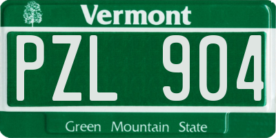 VT license plate PZL904