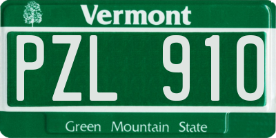 VT license plate PZL910