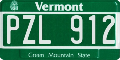 VT license plate PZL912