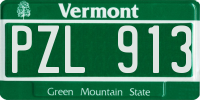 VT license plate PZL913