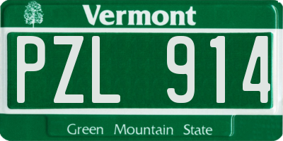 VT license plate PZL914