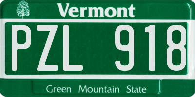 VT license plate PZL918