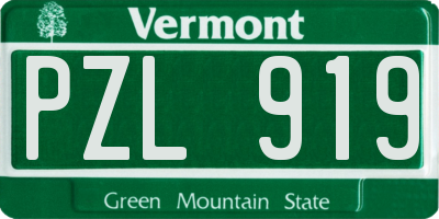 VT license plate PZL919