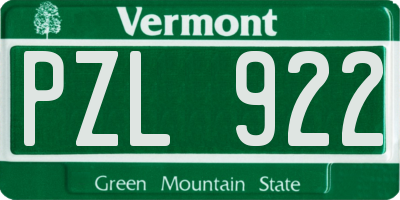 VT license plate PZL922