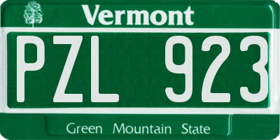VT license plate PZL923
