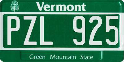 VT license plate PZL925