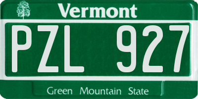 VT license plate PZL927