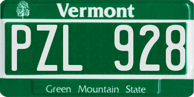 VT license plate PZL928