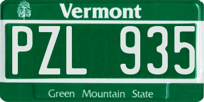 VT license plate PZL935