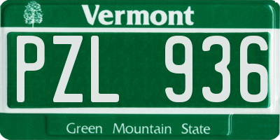 VT license plate PZL936