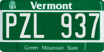 VT license plate PZL937