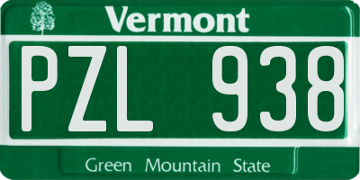 VT license plate PZL938