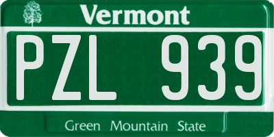 VT license plate PZL939