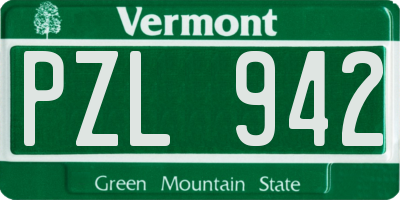 VT license plate PZL942