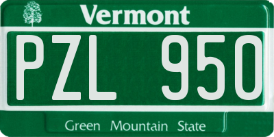 VT license plate PZL950