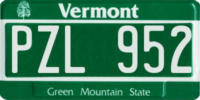 VT license plate PZL952
