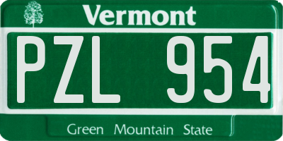 VT license plate PZL954