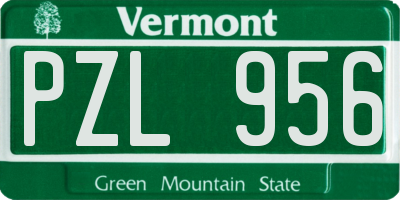 VT license plate PZL956