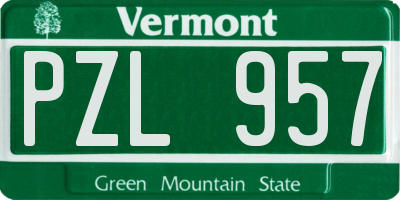 VT license plate PZL957