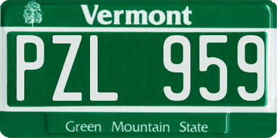 VT license plate PZL959