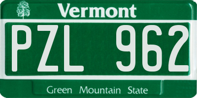 VT license plate PZL962