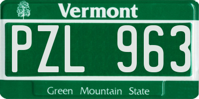 VT license plate PZL963