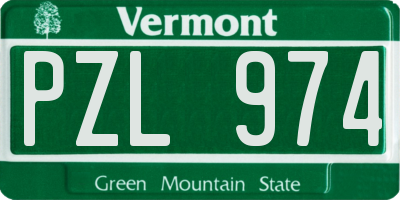 VT license plate PZL974
