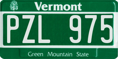VT license plate PZL975