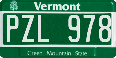 VT license plate PZL978