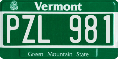 VT license plate PZL981