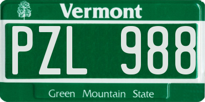 VT license plate PZL988