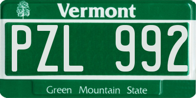 VT license plate PZL992