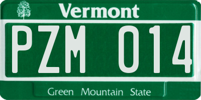 VT license plate PZM014