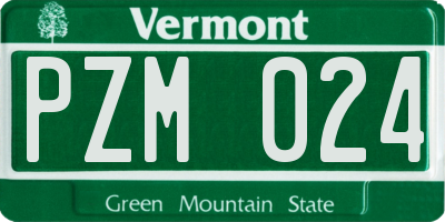 VT license plate PZM024