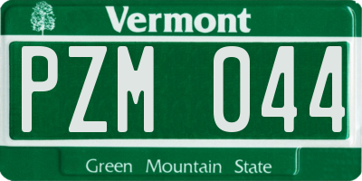 VT license plate PZM044