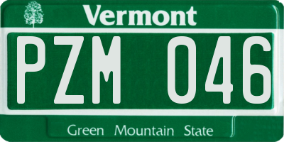 VT license plate PZM046